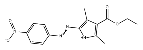 1H-Pyrrole-3-carboxylic acid, 2,4-dimethyl-5-[2-(4-nitrophenyl)diazenyl]-, ethyl ester 结构式