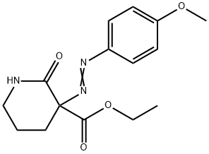 Ethyl 3-[2-(4-methoxyphenyl)diazenyl]-2-oxo-3-piperidinecarboxylate 结构式