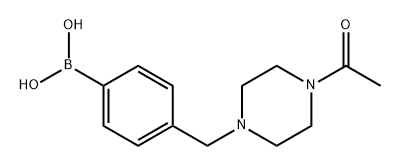 (4-((4-乙酰基哌嗪-1-基)甲基)苯基)硼酸 结构式