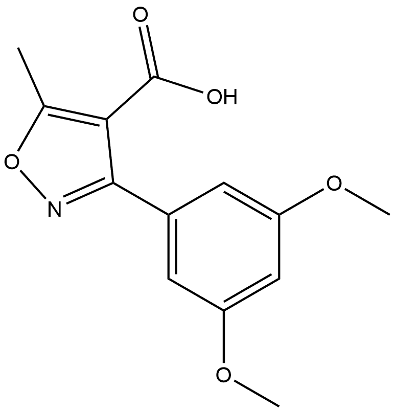 3-(3,5-二甲氧基苯基)-5-甲基异噁唑-4-甲酸 结构式