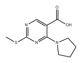 2-(甲硫基)-4-(吡咯烷-1-基)嘧啶-5-羧酸 结构式