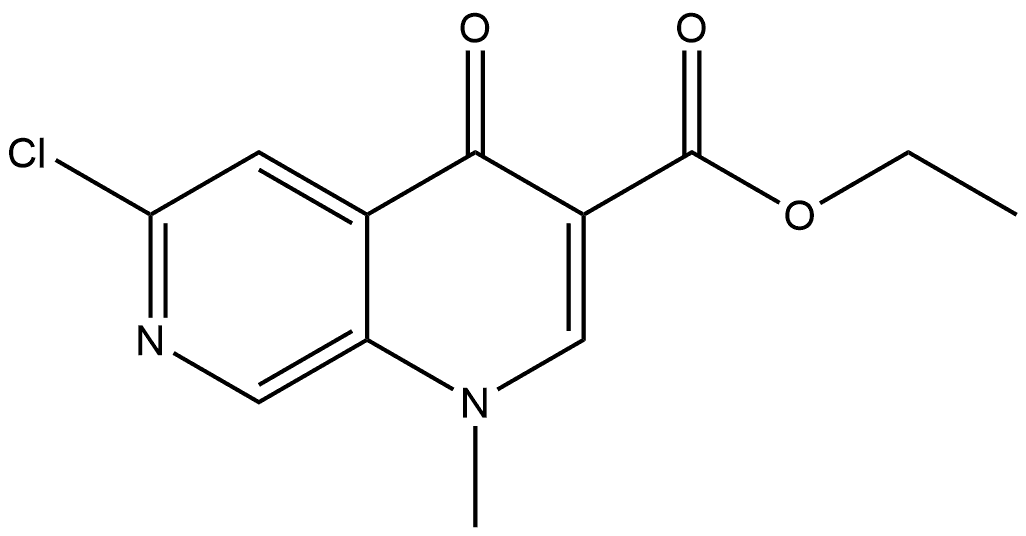 ETHYL 6-CHLORO-1,4-DIHYDRO-1-METHYL-4-OXO-1,7-NAPHTHYRIDINE-3-CARBOXYLATE 结构式