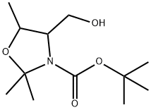 3-Oxazolidinecarboxylic acid, 4-(hydroxymethyl)-2,2,5-trimethyl-, 1,1-dimethylethyl ester 结构式