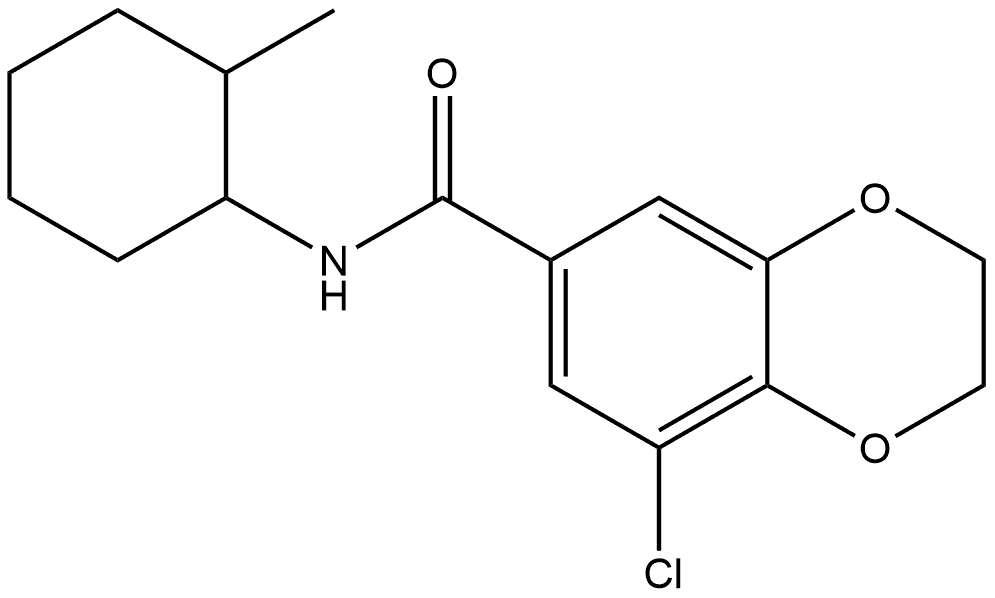 8-Chloro-2,3-dihydro-N-(2-methylcyclohexyl)-1,4-benzodioxin-6-carboxamide 结构式