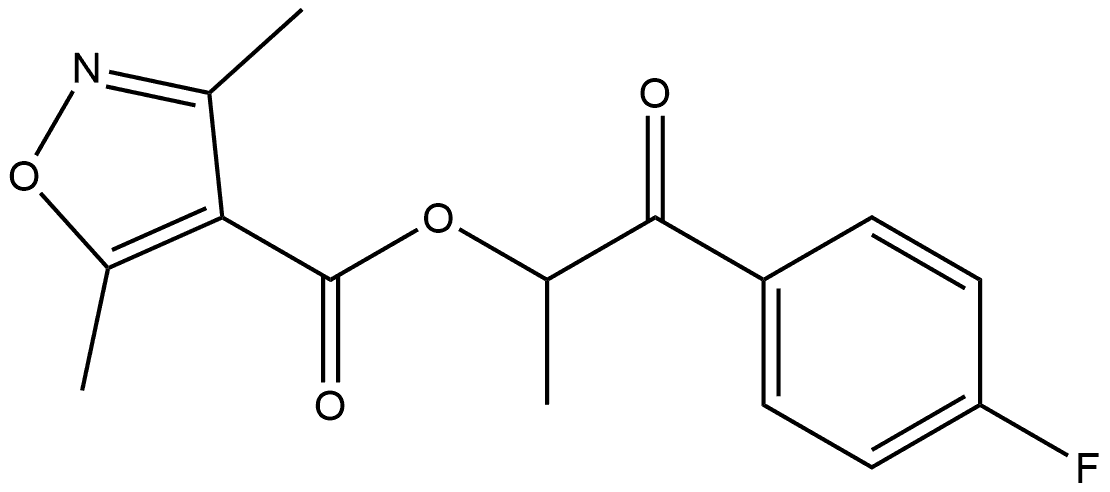 2-(4-Fluorophenyl)-1-methyl-2-oxoethyl 3,5-dimethyl-4-isoxazolecarboxylate 结构式