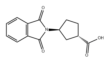 Cyclopentanecarboxylic acid, 3-(1,3-dihydro-1,3-dioxo-2H-isoindol-2-yl)-, (1S-trans)- (9CI) 结构式