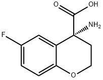 2H-1-Benzopyran-4-carboxylic acid, 4-amino-6-fluoro-3,4-dihydro-, (R)- (9CI) 结构式