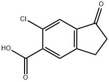 6-氯-1-氧代-2,3-二氢1H-茚-5-羧酸 结构式