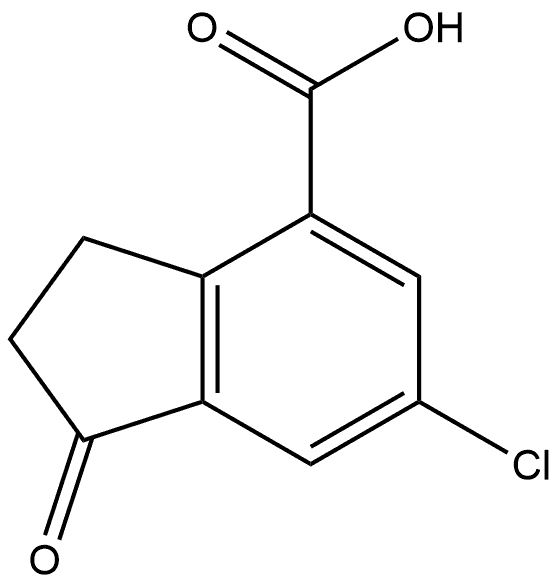 6-氯-1-氧代-2,3-二氢-1H-茚-4-羧酸 结构式