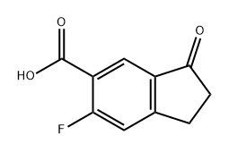 6-氟-3-氧代-2,3-二氢-1H-茚-5-羧酸 结构式