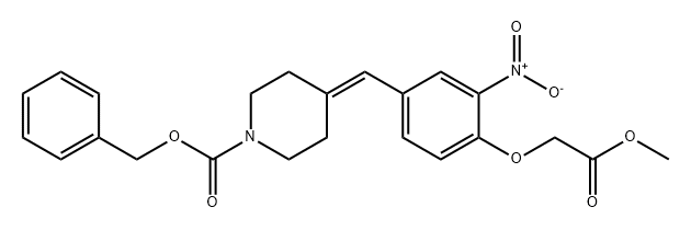 1-Piperidinecarboxylic acid, 4-[[4-(2-methoxy-2-oxoethoxy)-3-nitrophenyl]methylene]-, phenylmethyl ester 结构式