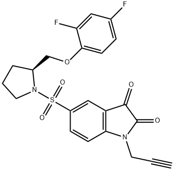 1H-Indole-2,3-dione, 5-[[(2S)-2-[(2,4-difluorophenoxy)methyl]-1-pyrrolidinyl]sulfonyl]-1-(2-propyn-1-yl)-