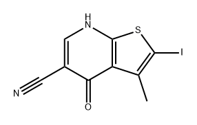 Thieno[2,3-b]pyridine-5-carbonitrile, 4,7-dihydro-2-iodo-3-methyl-4-oxo- 结构式