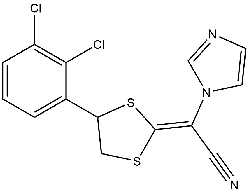 1H-咪唑-1-乙腈,Α-[4-(2,3-二氯苯基)-1,3-二硫杂环戊烷-2-亚基],(ΑZ)- 结构式