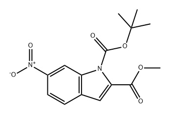 1H-Indole-1,2-dicarboxylic acid, 6-nitro-, 1-(1,1-dimethylethyl) 2-methyl ester 结构式