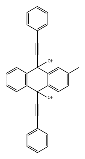 9,10-Anthracenediol, 9,10-dihydro-2-methyl-9,10-bis(2-phenylethynyl)- 结构式