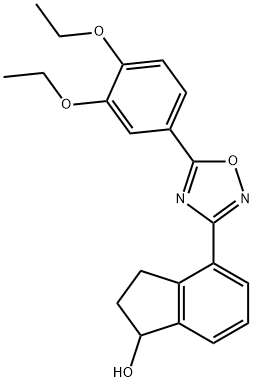1H-Inden-1-ol, 4-[5-(3,4-diethoxyphenyl)-1,2,4-oxadiazol-3-yl]-2,3-dihydro- 结构式