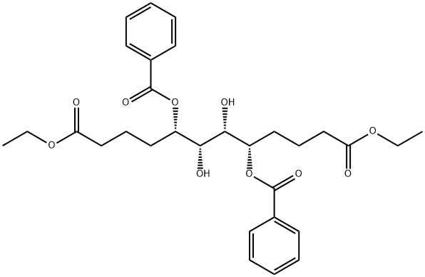 Dodecanedioic acid, 5,8-bis(benzoyloxy)-6,7-dihydroxy-, diethyl ester, [5S-(5R*,6R*,7R*,8R*)]- 结构式