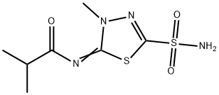 2-Methyl-N-[(2Z)-3-methyl-5-sulfamoyl-2,3-dihydro-1,3,4-thiadiazol-2-ylidene]propanamide 结构式