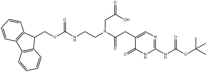 FMOC-N-2-氨乙基-J(BOC)-乙酰甘氨酸 结构式
