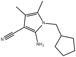 1H-Pyrrole-3-carbonitrile, 2-amino-1-(cyclopentylmethyl)-4,5-dimethyl- 结构式