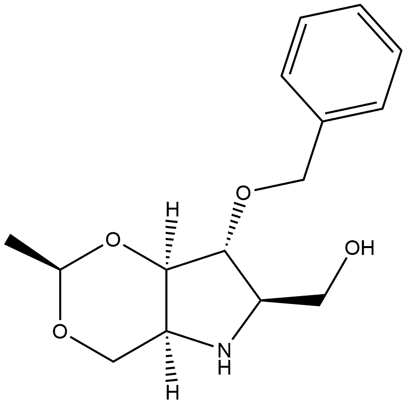 1,3-Dioxino[5,4-b]pyrrole-6-methanol, hexahydro-2-methyl-7-(phenylmethoxy)-, (2R,4aS,6R,7R,7aR)- 结构式