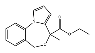 4H,6H-Pyrrolo[1,2-a][4,1]benzoxazepine-4-carboxylic acid, 4-methyl-, ethyl ester 结构式