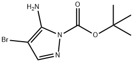 5-氨基-4-溴-1H-吡唑-1-羧酸叔丁酯 结构式