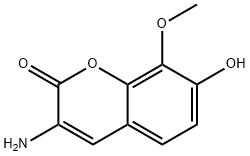 3-氨基-7-羟基-8-甲氧基-2H-色烯-2-酮 结构式