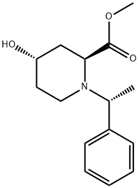 2-Piperidinecarboxylic acid, 4-hydroxy-1-[(1R)-1-phenylethyl]-, methyl ester, (2S,4S)- 结构式