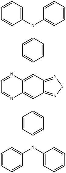 BENZENAMINE, 4,4'-[1,2,5]THIADIAZOLO[3,4-G]QUINOXALINE-4,9-DIYLBIS[N,N-DIPHENYL- 结构式