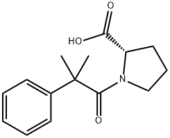 (S)-1-(2-甲基-2-苯基丙酰基)吡咯烷-2-羧酸 结构式