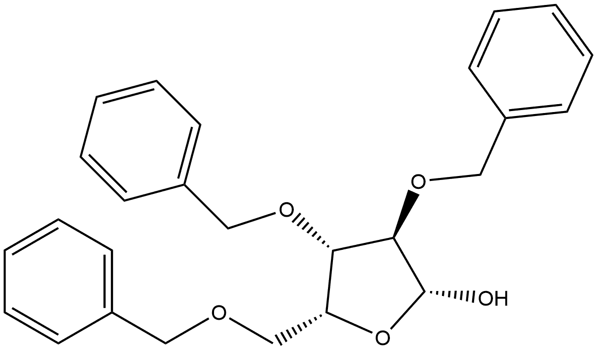 2,3,5-三 - O-(苯基甲基)-Β-D呋喃木糖 结构式