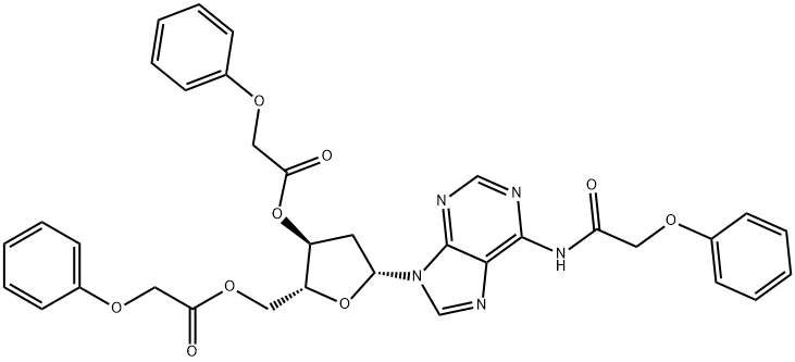 Adenosine, 2'-deoxy-N-(2-phenoxyacetyl)-, 3',5'-bis(2-phenoxyacetate) 结构式