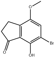 6-bromo-7-hydroxy-4-methoxy-2,3-dihydro-1H-inden-1-one 结构式