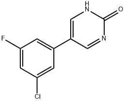 5-(3-Chloro-5-fluorophenyl)-2-hydroxypyrimidine 结构式