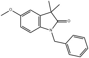 2H-Indol-2-one, 1,3-dihydro-5-methoxy-3,3-dimethyl-1-(phenylmethyl)- 结构式