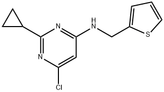 4-Pyrimidinamine, 6-chloro-2-cyclopropyl-N-(2-thienylmethyl)- 结构式