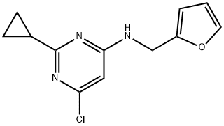 4-Pyrimidinamine, 6-chloro-2-cyclopropyl-N-(2-furanylmethyl)- 结构式