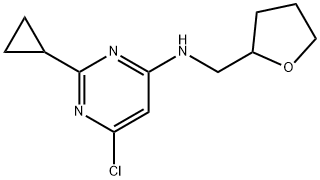 4-Pyrimidinamine, 6-chloro-2-cyclopropyl-N-[(tetrahydro-2-furanyl)methyl]- 结构式