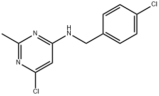 4-Pyrimidinamine, 6-chloro-N-[(4-chlorophenyl)methyl]-2-methyl- 结构式