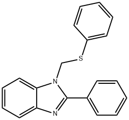 2-Phenyl-1-[(phenylsulfanyl)methyl]-1H-1,3-benzodiazole 结构式