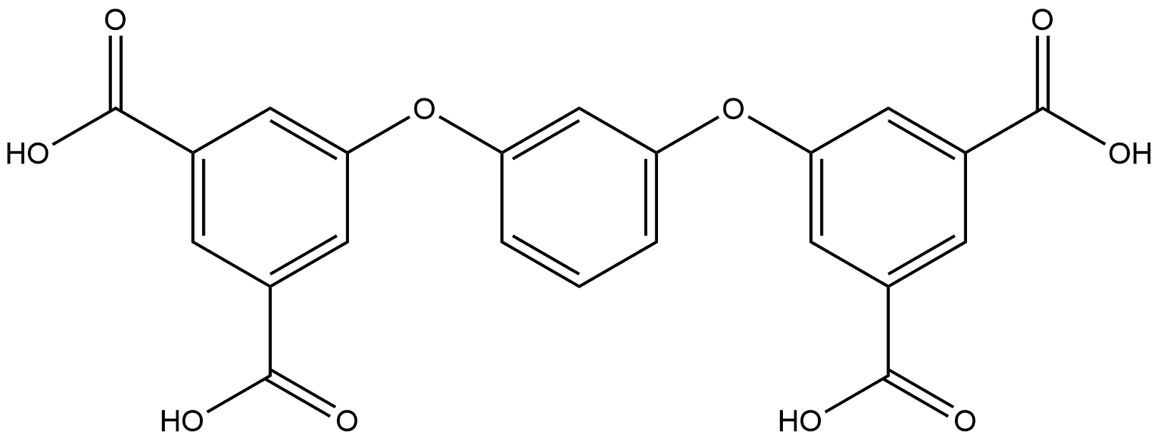 1,3-二(3,5-二羧基苯氧基)苯 结构式