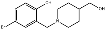 4-Piperidinemethanol, 1-[(5-bromo-2-hydroxyphenyl)methyl]- 结构式