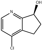 5H-Cyclopenta[b]pyridin-7-ol, 4-chloro-6,7-dihydro-, (7S)- 结构式