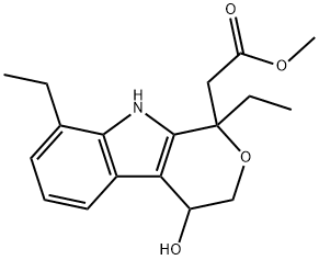 Pyrano[3,4-b]indole-1-acetic acid, 1,8-diethyl-1,3,4,9-tetrahydro-4-hydroxy-, methyl ester 结构式