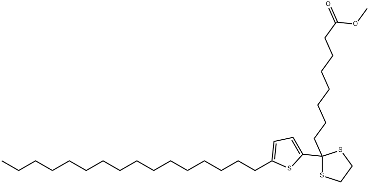 1,3-Dithiolane-2-octanoic acid, 2-(5-hexadecyl-2-thienyl)-, methyl ester 结构式