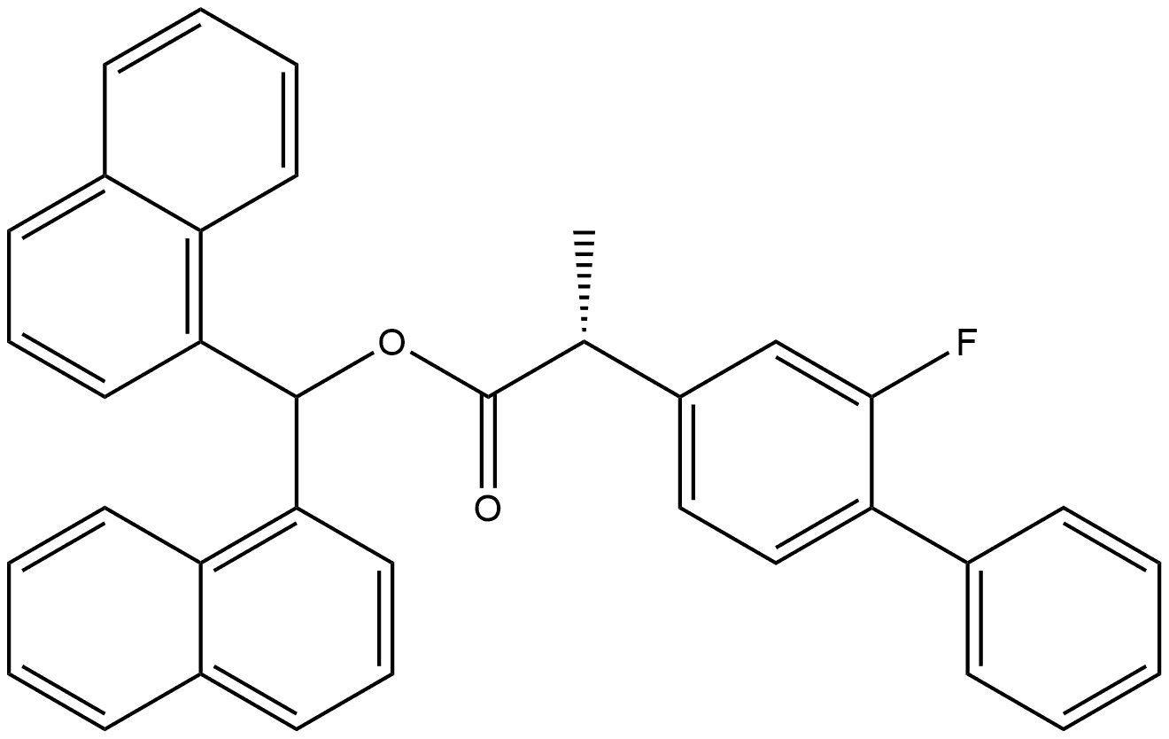 [1,1'-Biphenyl]-4-acetic acid, 2-fluoro-α-methyl-, di-1-naphthalenylmethyl ester, (αR)- 结构式