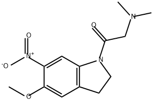 Ethanone, 1-(2,3-dihydro-5-methoxy-6-nitro-1H-indol-1-yl)-2-(dimethylamino)- 结构式