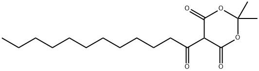 1,3-Dioxane-4,6-dione, 2,2-dimethyl-5-(1-oxododecyl)- 结构式